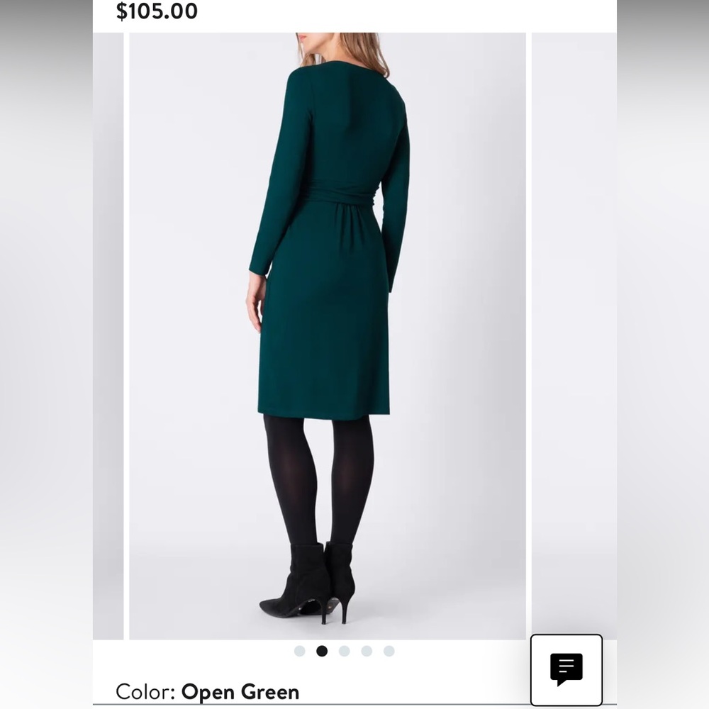 Seraphine emerald pleat nursing dress US size 8 NWT - Picture 2 of 6